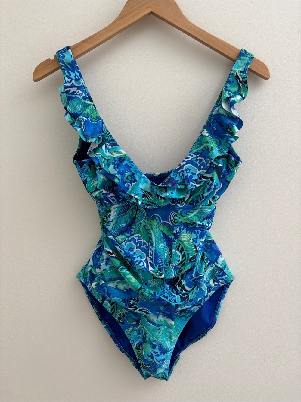 Lauren Ralph Lauren One Piece Tropical Paisley Floral Underwire Swimsuit Size 8